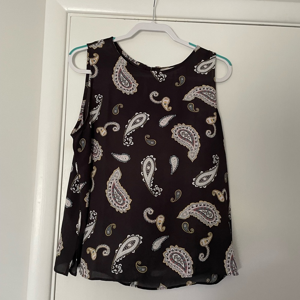 LOFT Chiffon Paisley Top